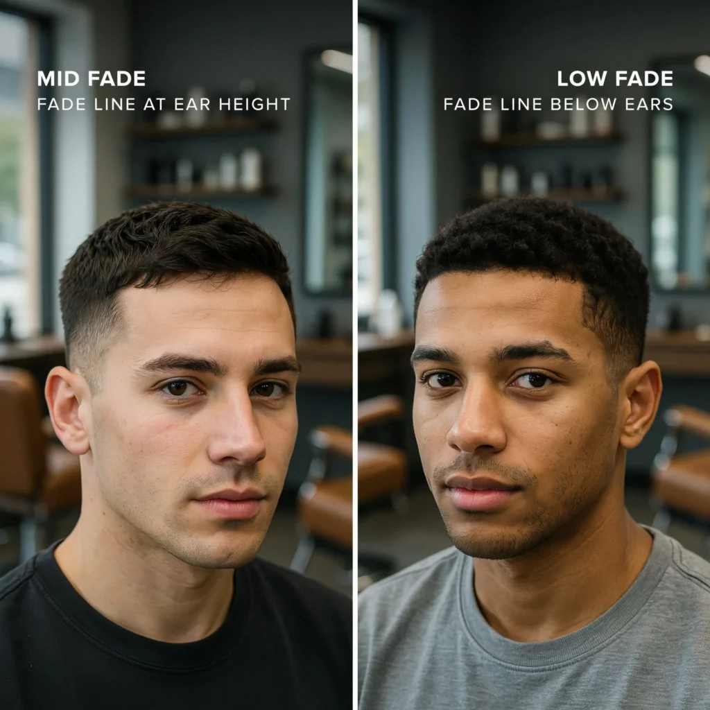 Mid Fade Haircut: Best Styles, Cuts & Trends for Men in 2026 Mid Fade Vs Low Fade Converted From Jpg 1024x1024