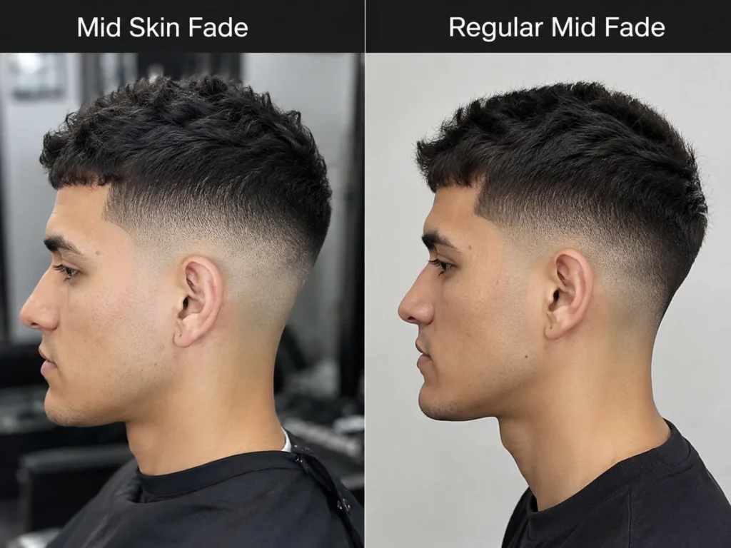 Mid Fade Haircut: Best Styles, Cuts & Trends for Men in 2026 mid skin fade vs regular mid fade converted from png